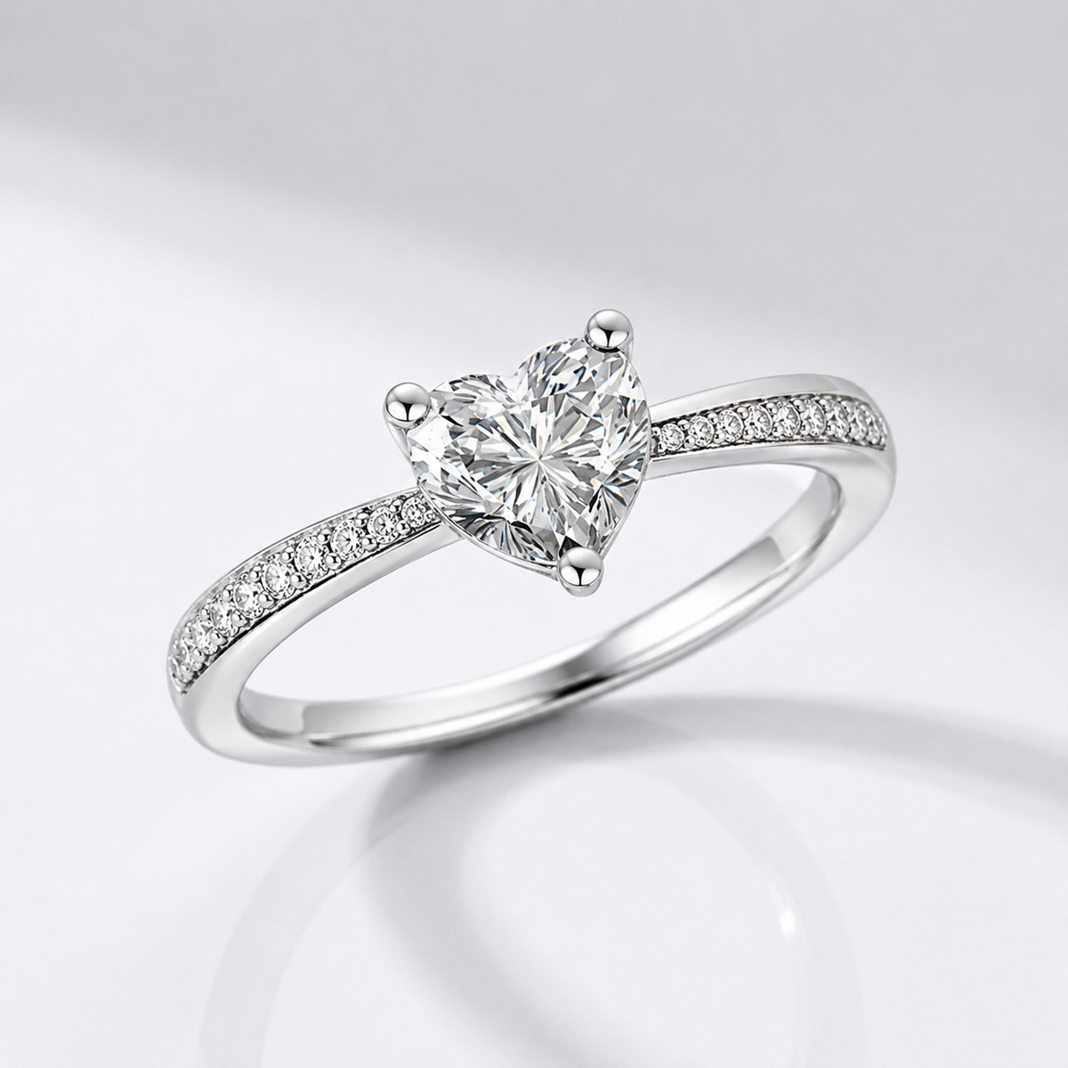 Heart Zirconia Silver Pavé Ring by Rose & Oliver - product image 1