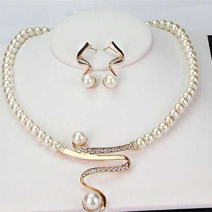 Natural Pearl Necklace + Earrings Set by Rose & Oliver - product image 2