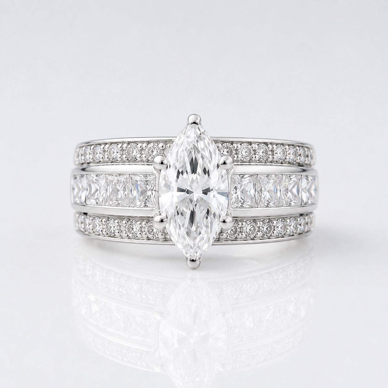 Marquise Crystal Wide Band Ring by Rose & Oliver - product image 1