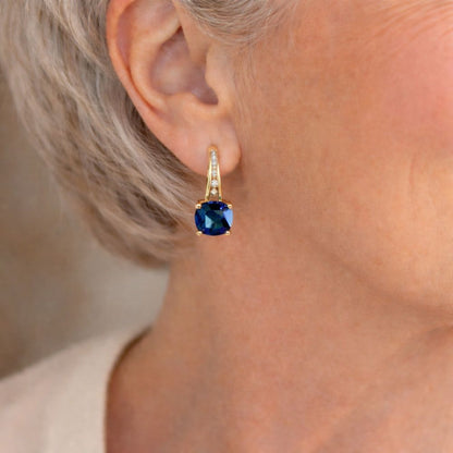 Mystic Sapphire Stone Hoop Earrings by Rose & Oliver - product image 2