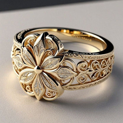Flower Zirconia Exotic Gold Ring by Rose & Oliver - product image 1