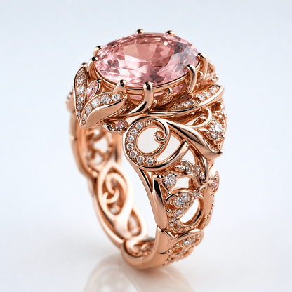 Rose Gold Tourmaline Ornate Ring by Rose & Oliver - product image 1