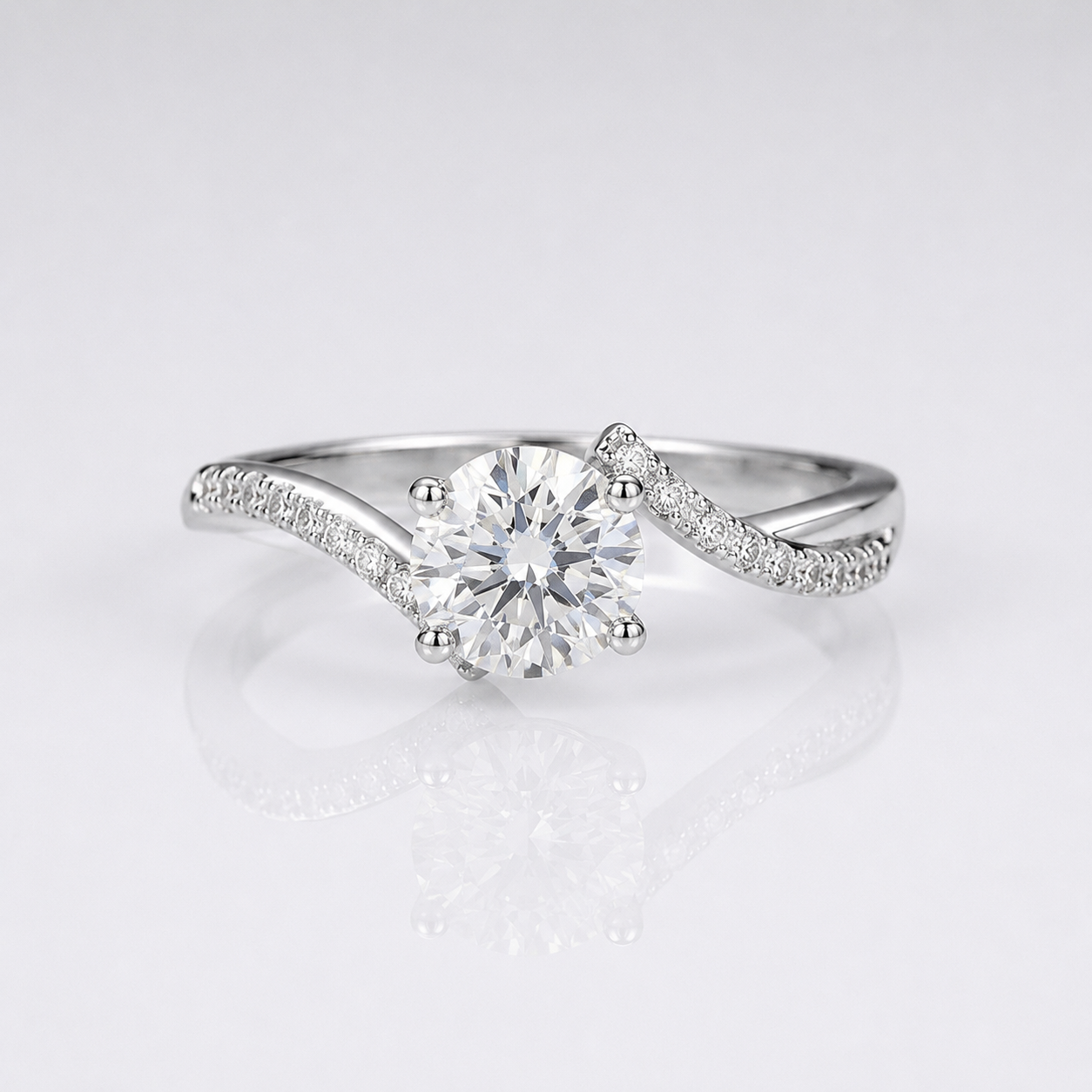 Round Zirconia Silver Infinity Ring by Rose & Oliver - product image 1