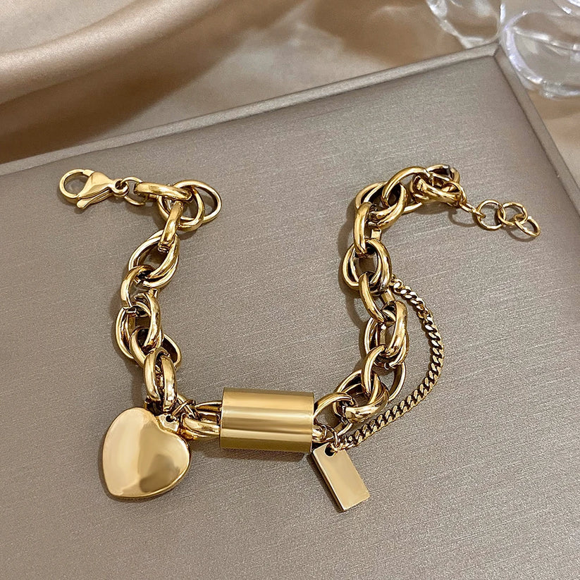 Heartened Chunky Bracelet | Gold by Rose & Oliver - product image 4