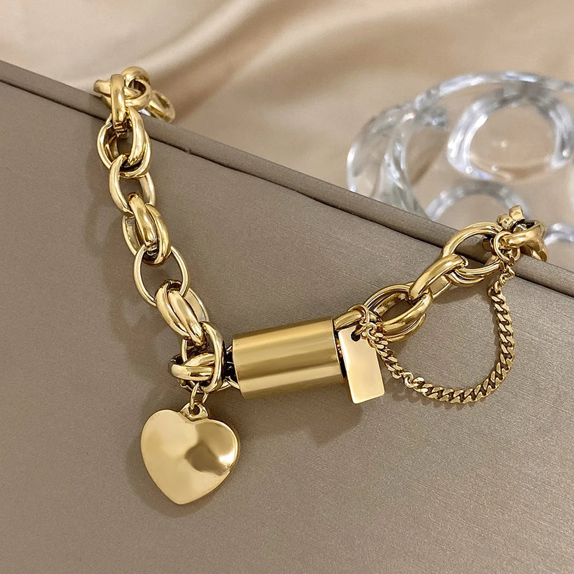 Heartened Chunky Bracelet | Gold by Rose & Oliver - product image 5