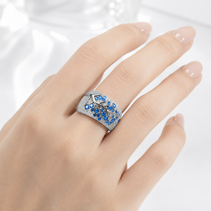 Silver Blue Topaz Leaf Ring by Rose & Oliver - product image 2