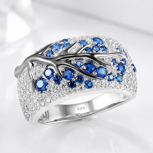 Silver Blue Topaz Leaf Ring by Rose & Oliver - product image 1