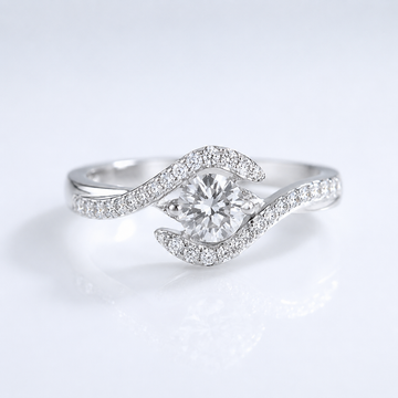 Silver Oval Diamond Twist Ring by Rose & Oliver - product image 1