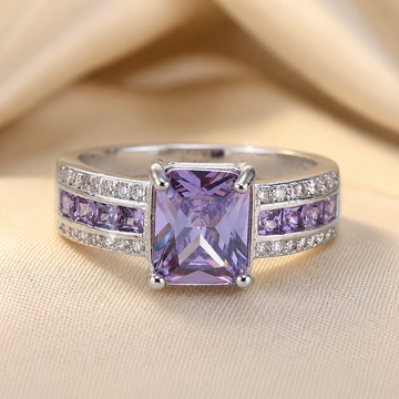 Silver Amethyst Channel Ring by Rose & Oliver - product image 1