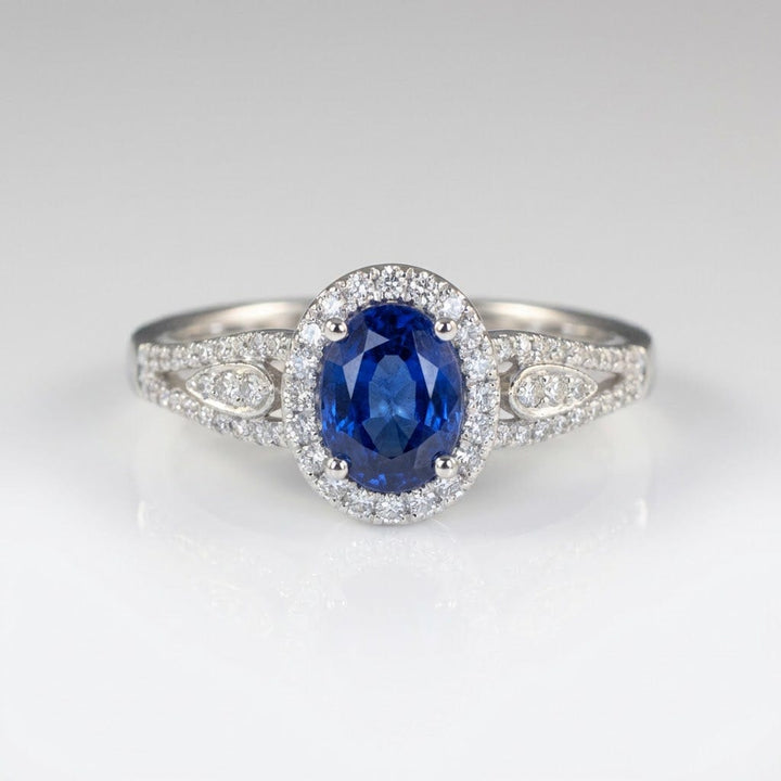 Sapphire Halo Vintage Ring by Rose & Oliver - product image 1