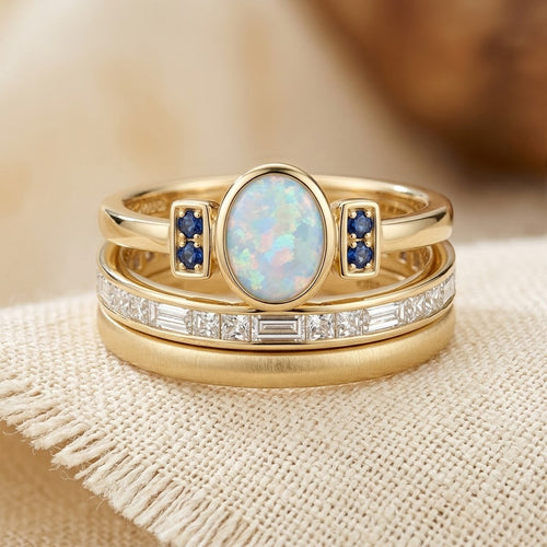 Gold Stacked Bezel Ring Set by Rose & Oliver - product image 1