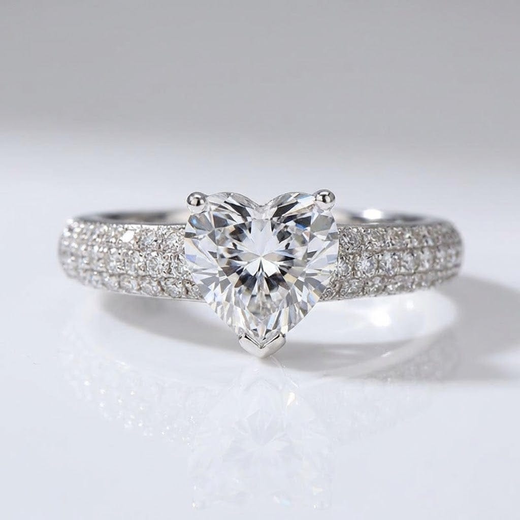 Heart Diamond Silver Pavé Ring by Rose & Oliver - product image 1