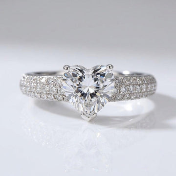 Heart Diamond Silver Pavé Ring by Rose & Oliver - product image 1