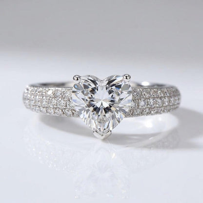 Heart Diamond Silver Pavé Ring by Rose & Oliver - product image 1