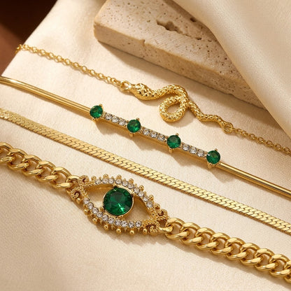 Gold Emerald Charm Bracelet Set by Rose & Oliver - product image 1