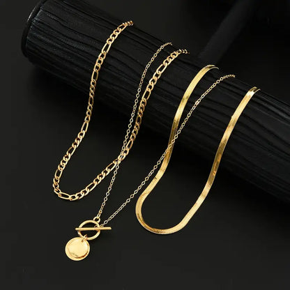 Savira Textured Coin Layered Necklace | Gold by Rose & Oliver - product image 2