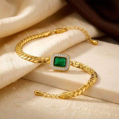 Gold Emerald Chain Bracelet by Rose & Oliver - product image 1