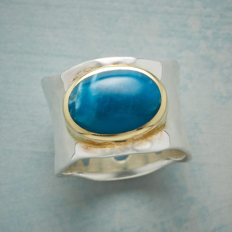 Silver Gold Turquoise Modern Ring by Rose & Oliver - product image 3