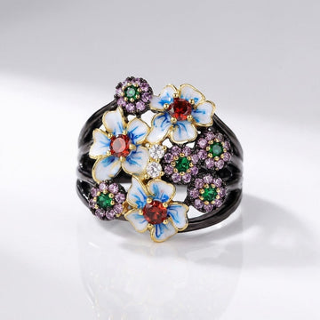 Colorful Enamel Flower Garden Ring by Rose & Oliver - product image 1
