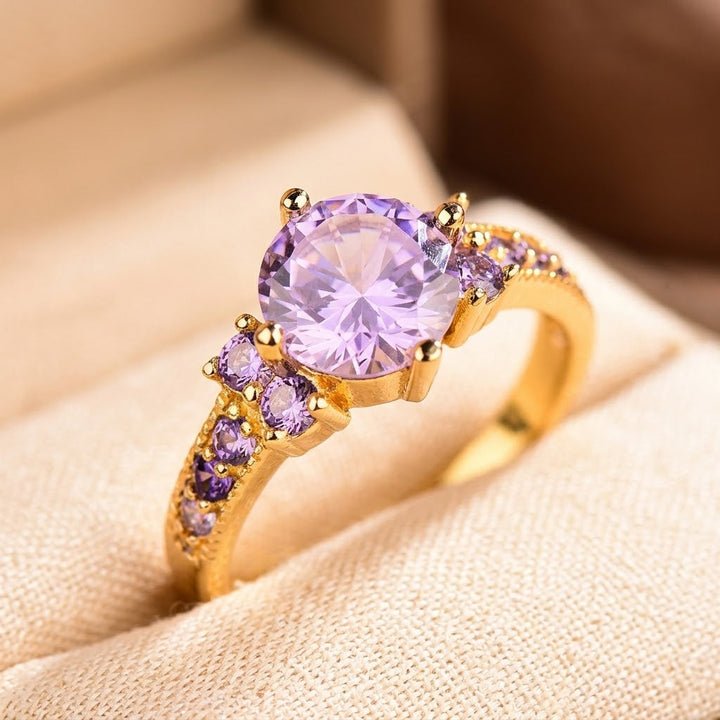 Gold Amethyst Cluster Ring by Rose & Oliver - product image 1