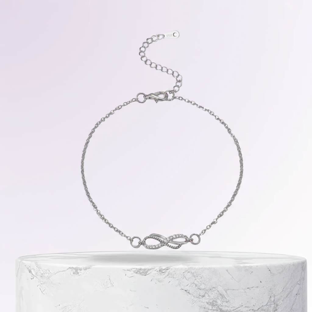 Dana | Delicate Charm Infinity | Silver Anklet by Rose & Oliver - product image 1