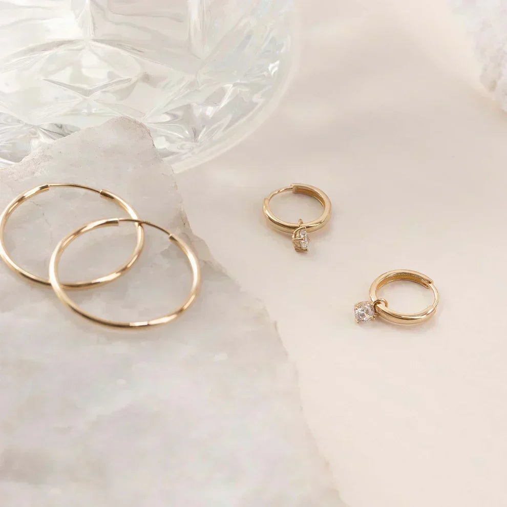 Celeste™ | Gold Stone Hoop Earrings by Rose & Oliver - product image 4