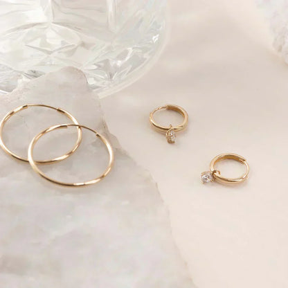Celeste™ | Gold Stone Hoop Earrings by Rose & Oliver - product image 4