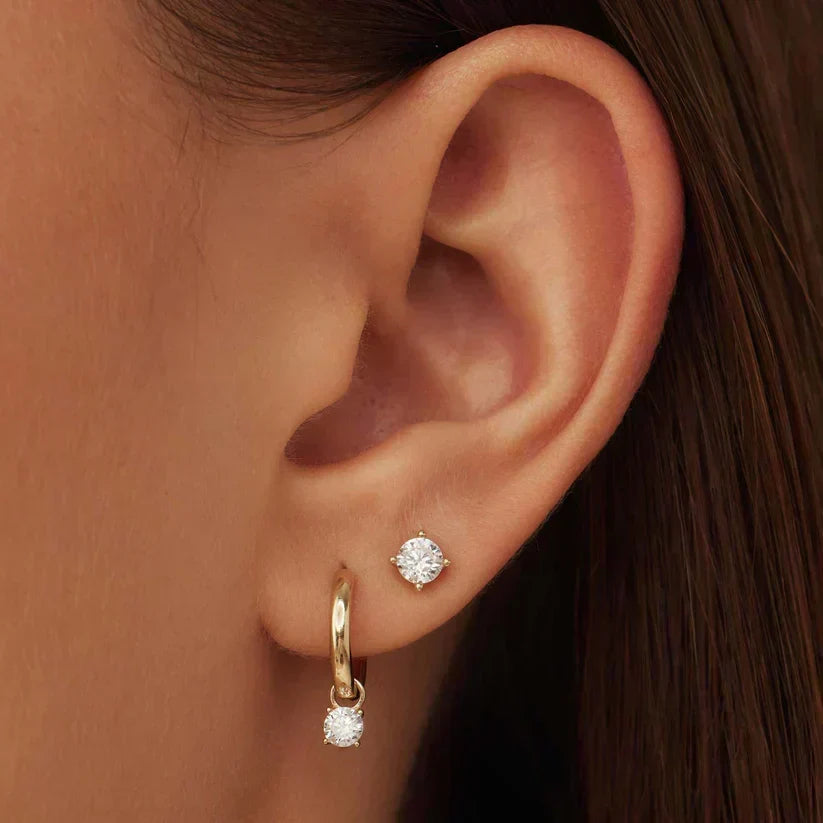 Larmes™ | Gold Stone Stud Earrings by Rose & Oliver - product image 5