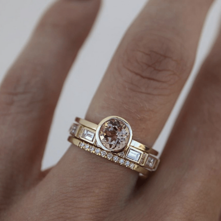 Gold Bezel Solitaire Ring by Rose & Oliver - product image 1