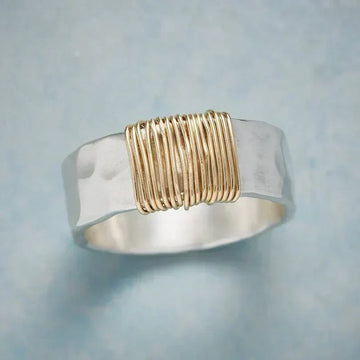 Silver and Gold Wire Wrapped Ring by Rose & Oliver - product image 1