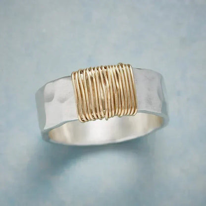 Silver and Gold Wire Wrapped Ring by Rose & Oliver - product image 1