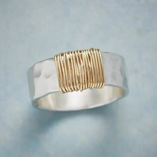 Silver and Gold Wire Wrapped Ring by Rose & Oliver - product image 1