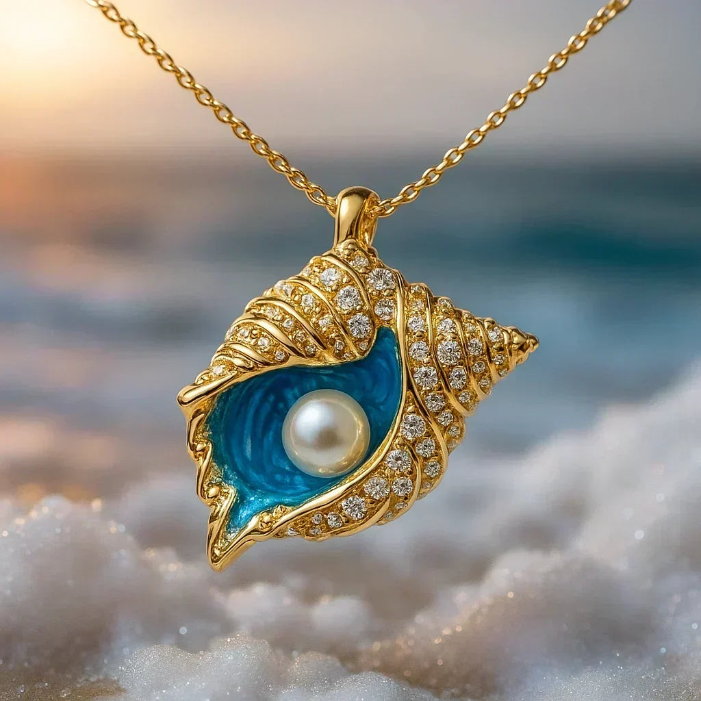 Radiant Pearl Seashell Necklace | Gold by Rose & Oliver - product image 1