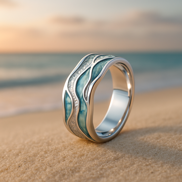 Chloe | Turquoise Silvered Waves Ring by Rose & Oliver - product image 1