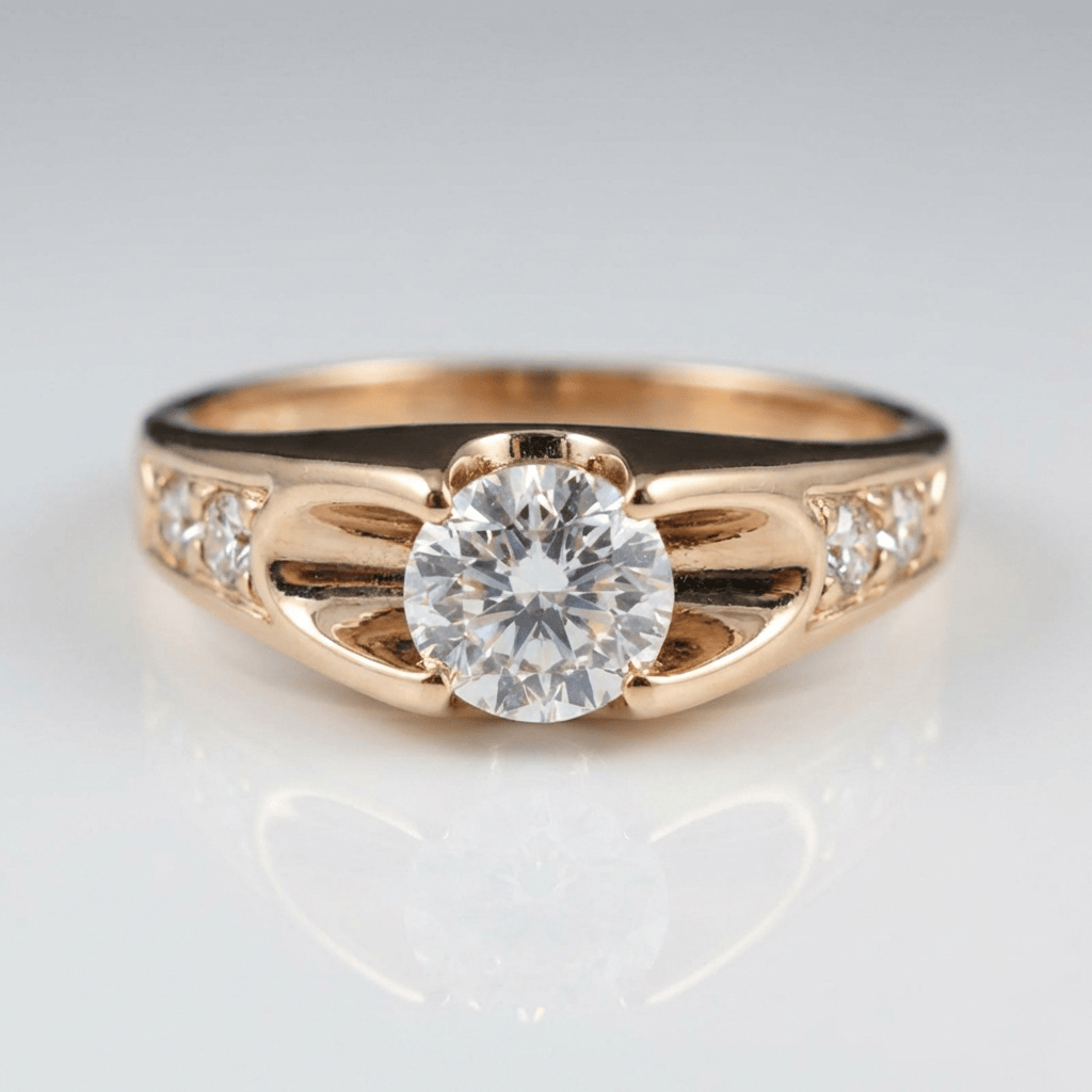 Classic Rose Gold Zirconia Solitaire Ring by Rose & Oliver - product image 1