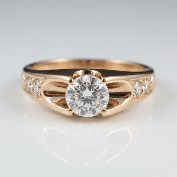 Classic Rose Gold Zirconia Solitaire Ring by Rose & Oliver - product image 1