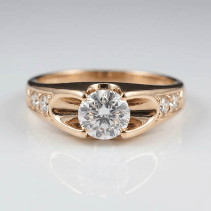 Classic Rose Gold Zirconia Solitaire Ring by Rose & Oliver - product image 1