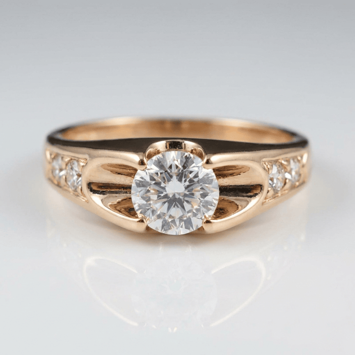 Classic Rose Gold Zirconia Solitaire Ring by Rose & Oliver - product image 1