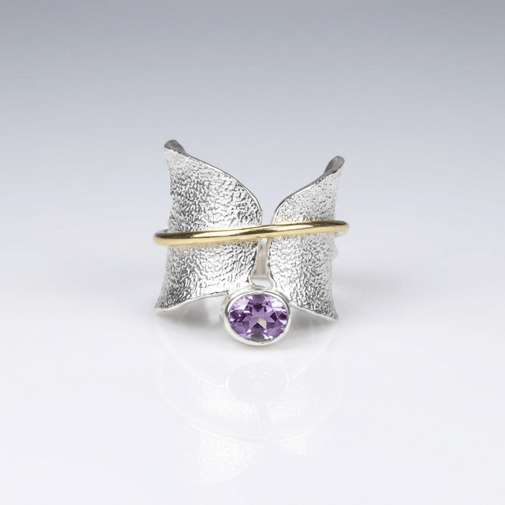 Butterfly Amethyst Silver & Gold Ring by Rose & Oliver - product image 1