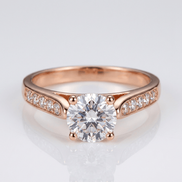 Classic Round Zirconia Rose Gold Ring by Rose & Oliver - product image 1