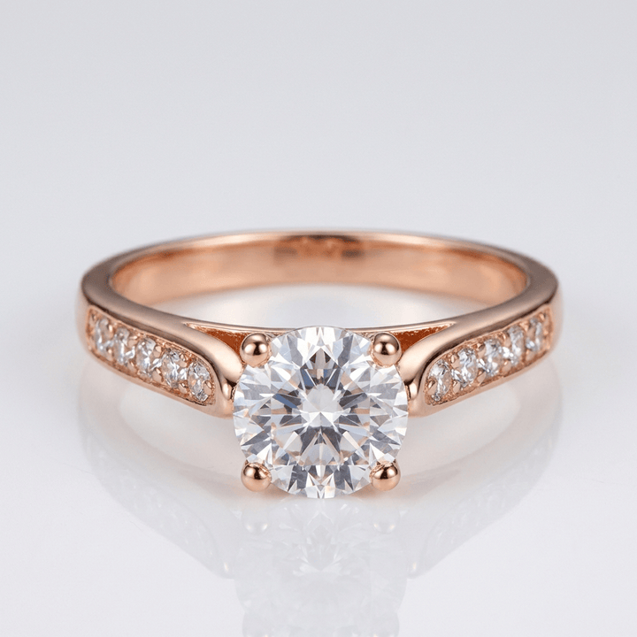 Classic Round Zirconia Rose Gold Ring by Rose & Oliver - product image 1