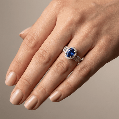 Sapphire Halo Vintage Ring by Rose & Oliver - product image 2