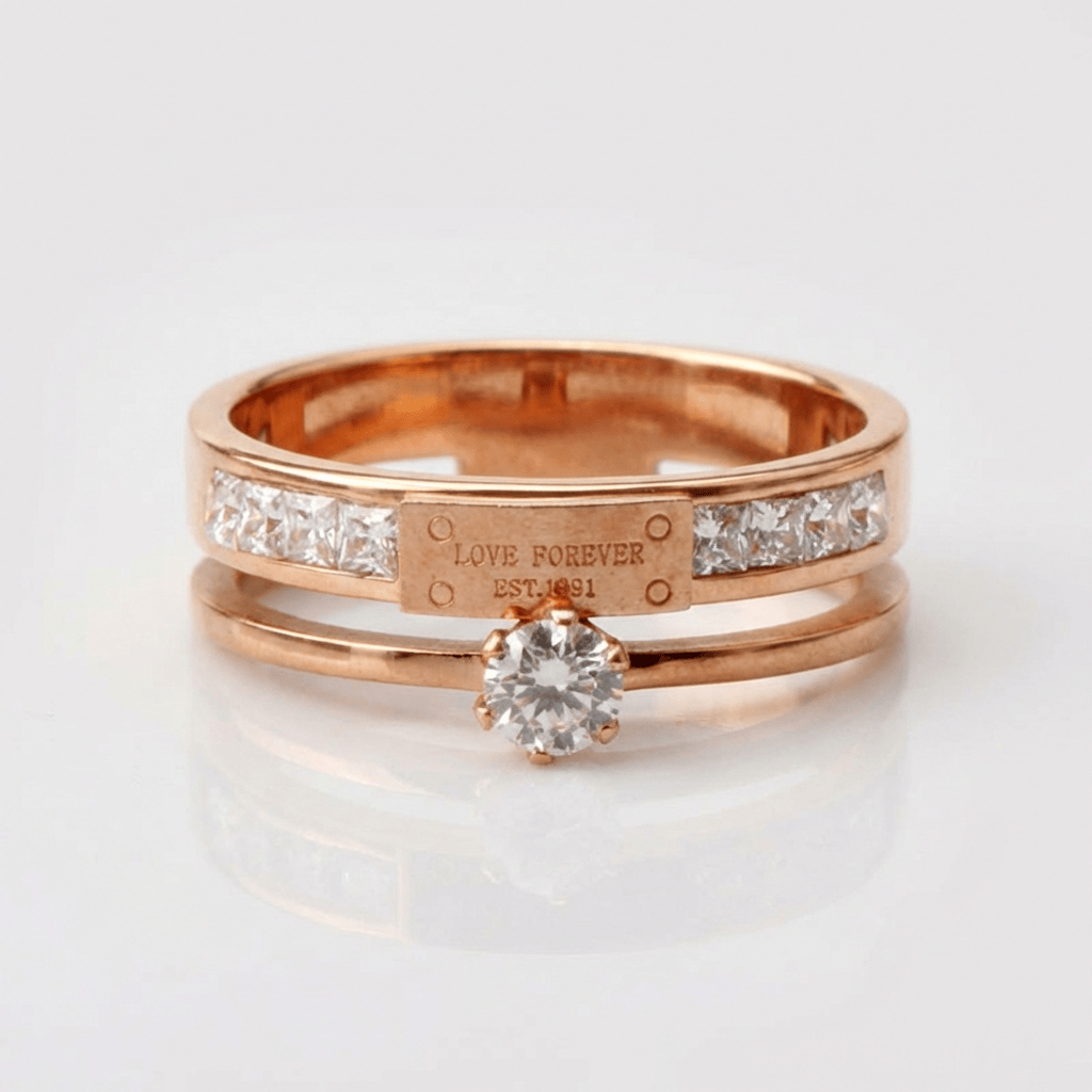 Love Forever Rose Gold Double Band Ring by Rose & Oliver - product image 1