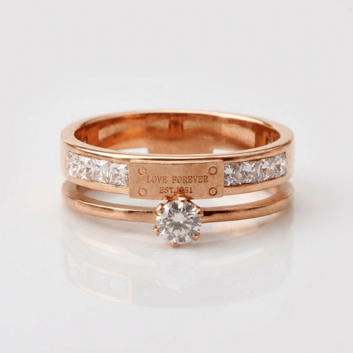 Love Forever Rose Gold Double Band Ring by Rose & Oliver - product image 1