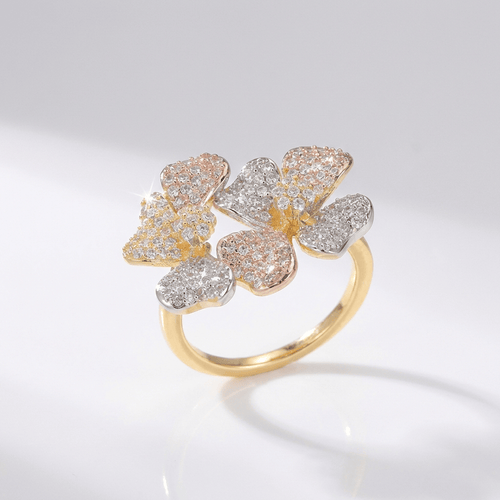 Triple Butterfly Crystal Gold Ring by Rose & Oliver - product image 1