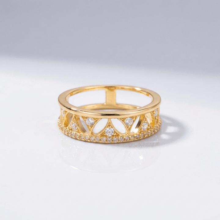 Crystal Crown Gold Band Ring - (Adjustable) by Rose & Oliver - product image 1