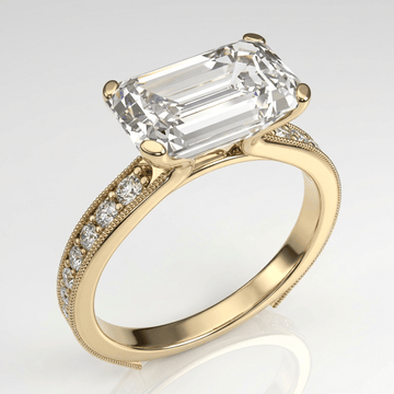 Emerald Cut Zirconia Gold Vintage Ring by Rose & Oliver - product image 1