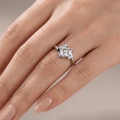 Heart Zirconia Silver Bypass Ring by Rose & Oliver - product image 2