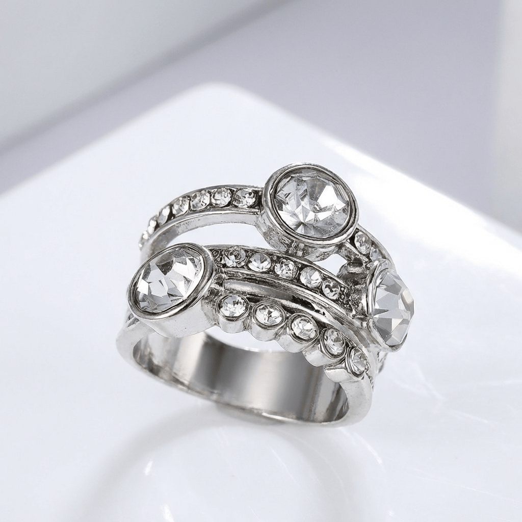 Silver Twin Sparkle Ring by Rose & Oliver - product image 1