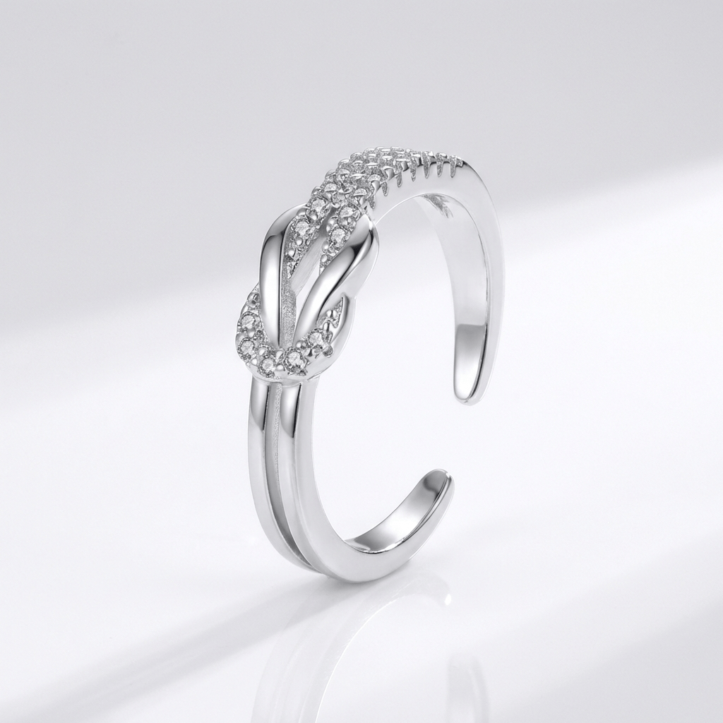 Silver Zirconia Wrap Ring - (Adjustable) by Rose & Oliver - product image 1